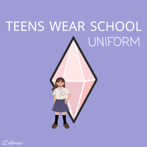 Sims 4 school uniform mod preview for teen Sims