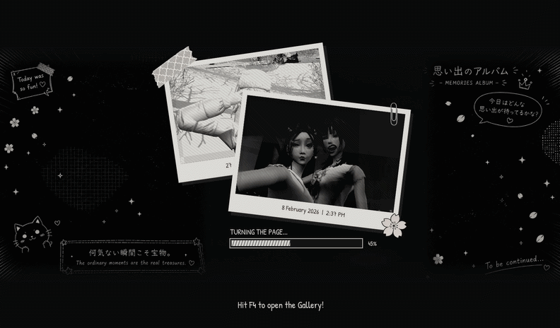 Black & White Polaroids Loading Screen gameplay preview